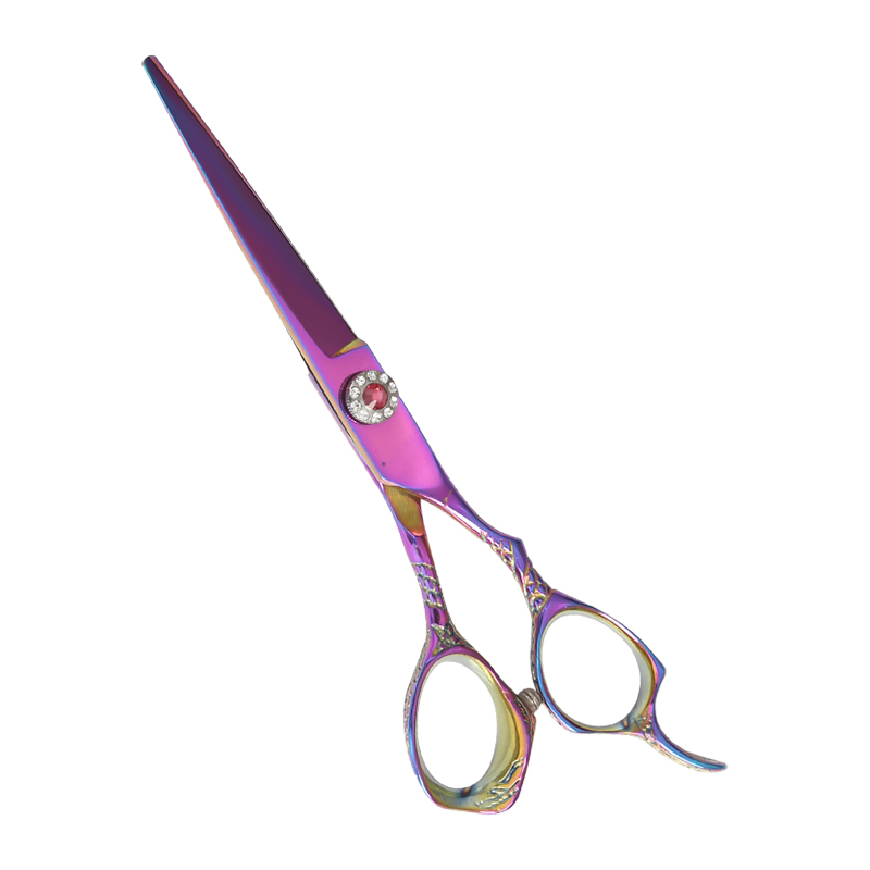 Serie di cesoie per taglio di capelli con manico floreale colorato placcato in titanio da 6,0 pollici